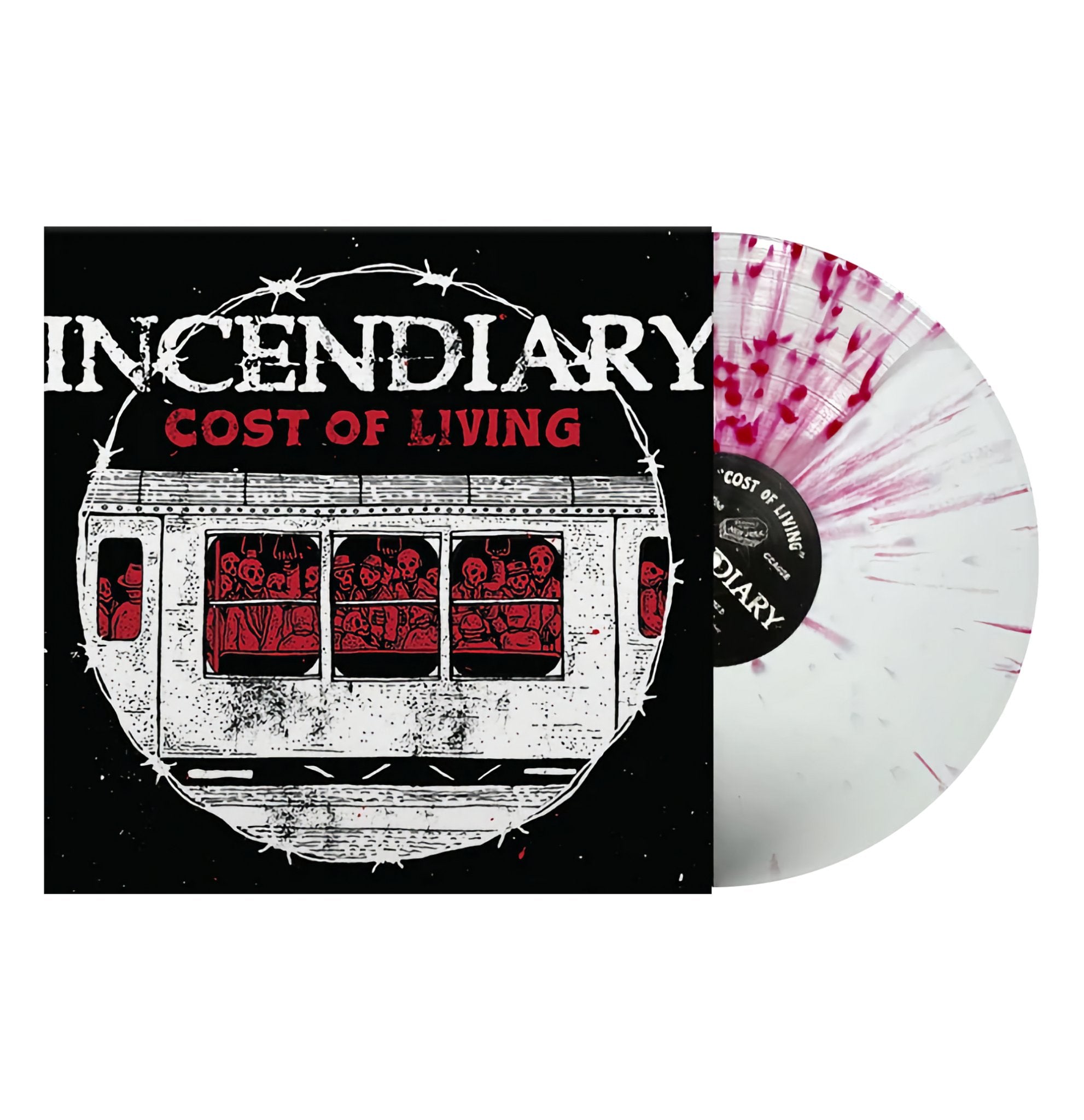 Incendiary: Cost of Living: White/Clear split w/Red Splatter - Steadfast Records