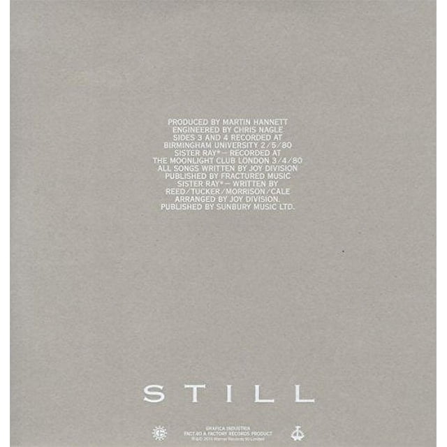 Joy Division: Still: 2LP 180g Black Vinyl - Steadfast Records