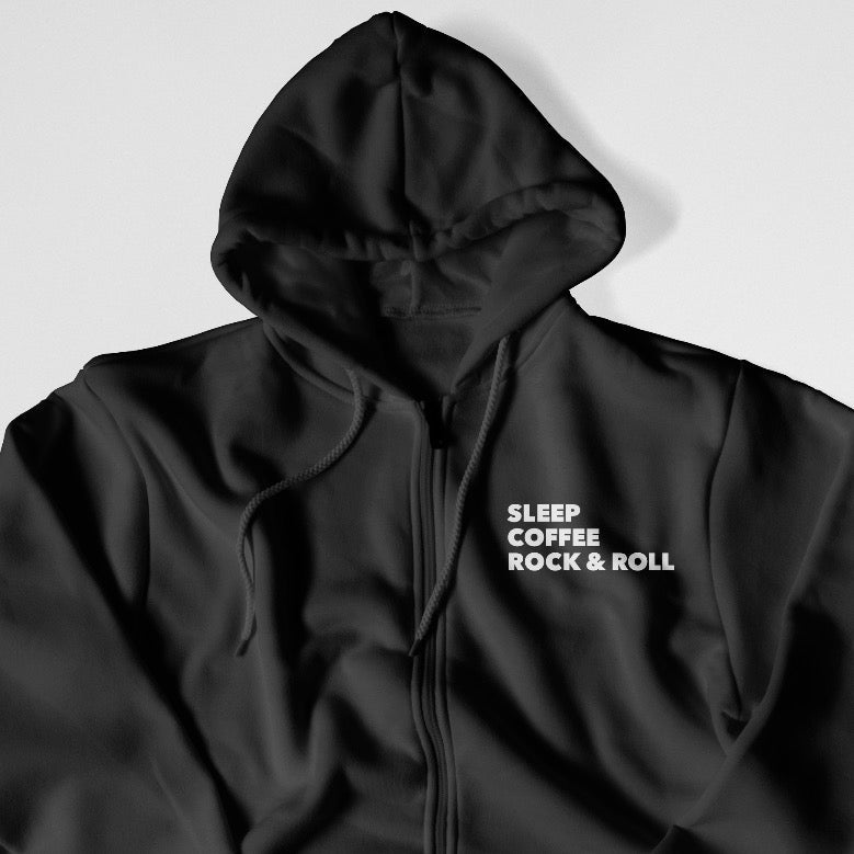 Sleep, Coffee, Rock & Roll Zip Up Hoodie - Steadfast Records