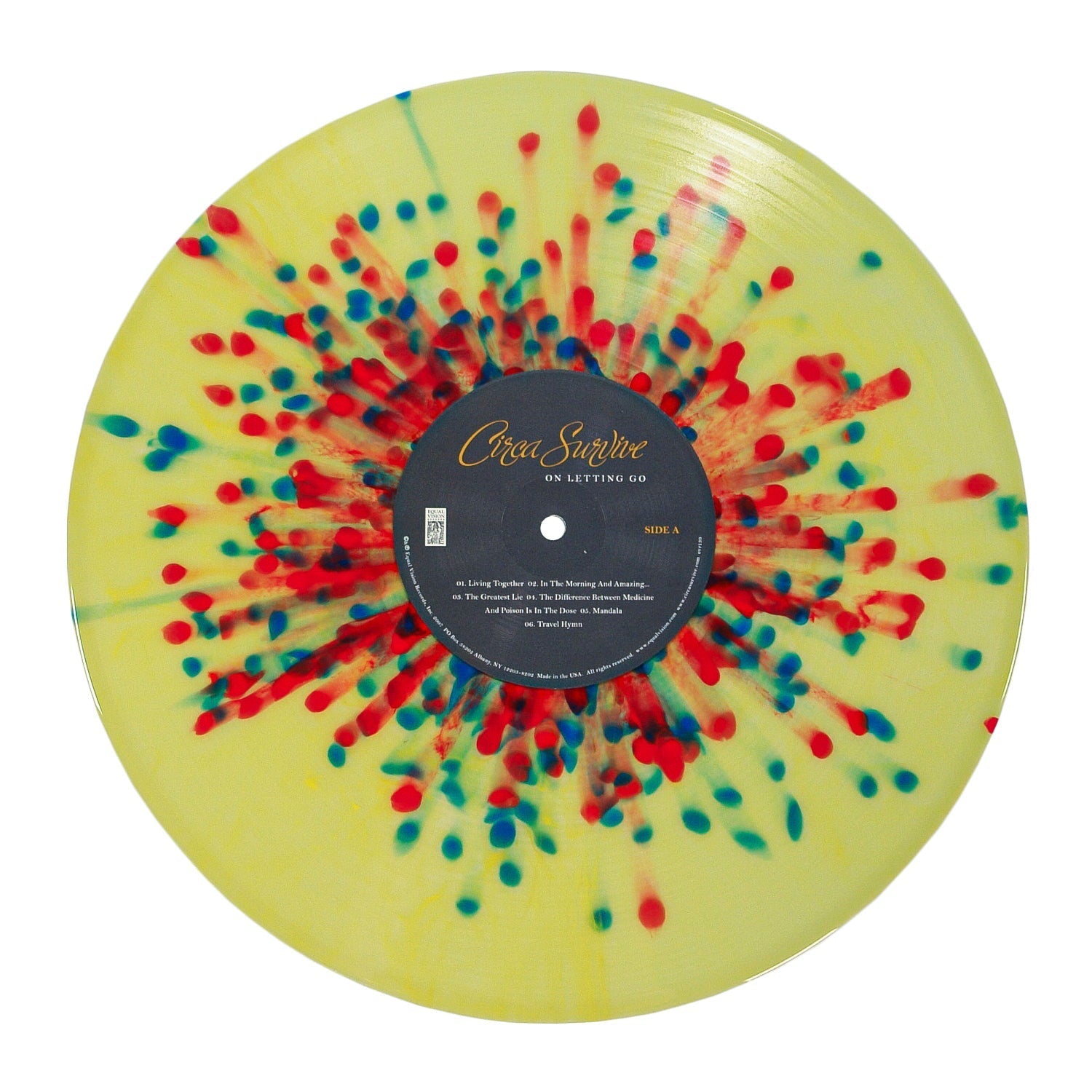Circa Survive: On Letting Go: Custard w/Ruby & Blue Splatter Vinyl LP - Steadfast Records