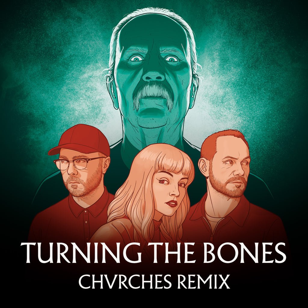 John Carpenter & CHVRCHES: Turning The Bones (CHVRCHES remix) b/w Good Girls (John Carpenter remix): Blue and Pink Marble 7" - Steadfast Records