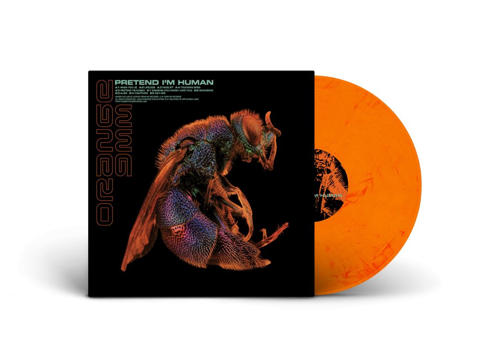 Orange 9mm: Pretend I'm Human: Orange Marble Vinyl LP (Import) - Steadfast Records