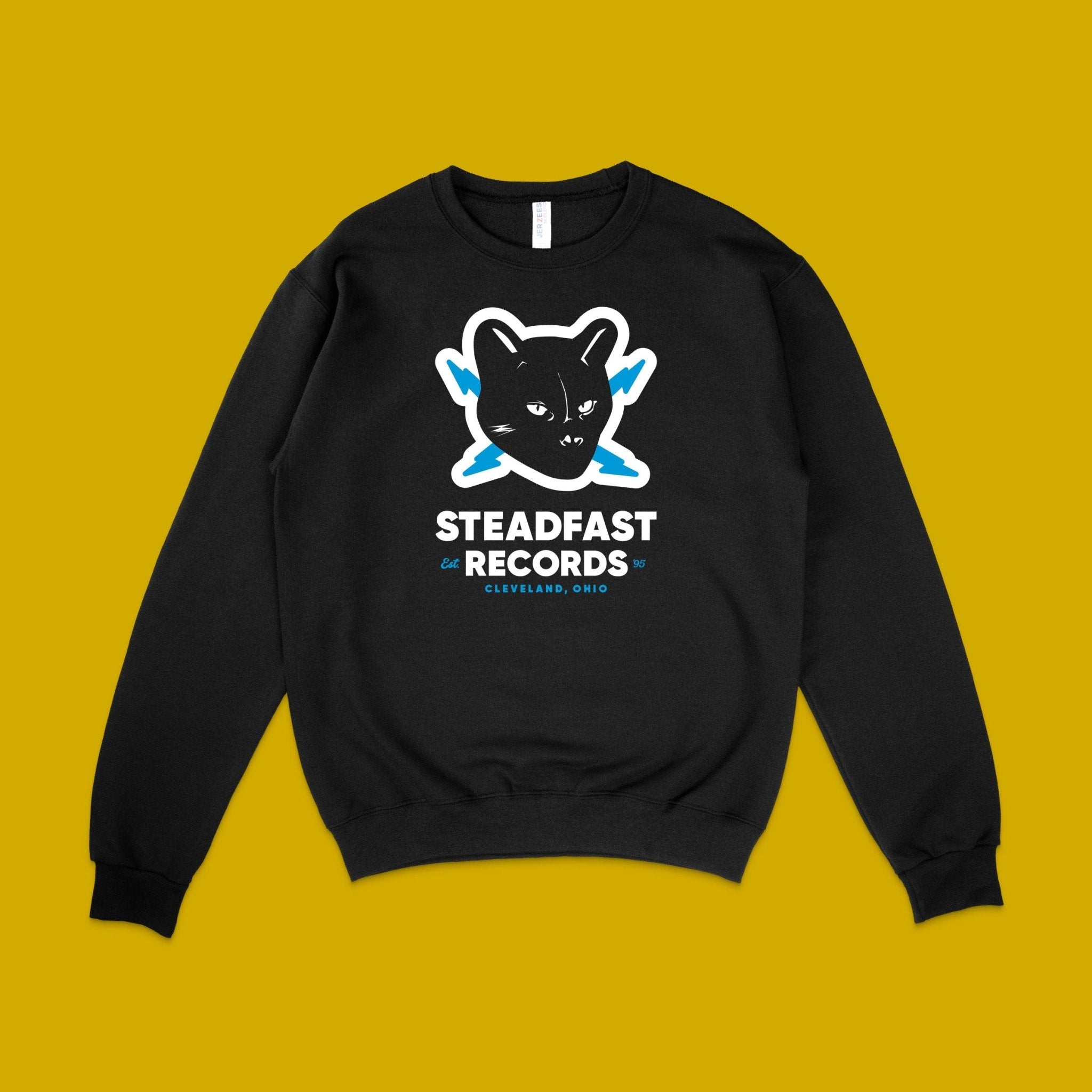 Steadfast Records: Classic Cat Logo: Unisex Crewneck Sweatshirt - Steadfast Records
