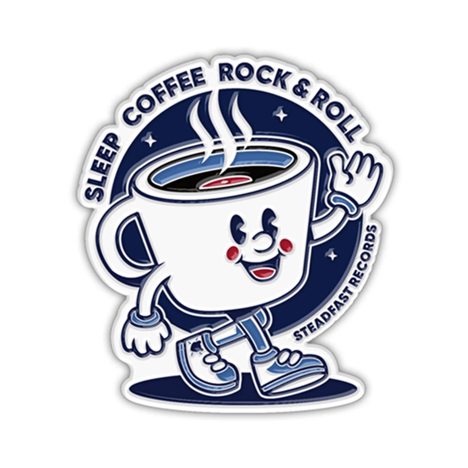 Steadfast Records: Espresso Guy: 1.5" Enamel Lapel Pin - Steadfast Records