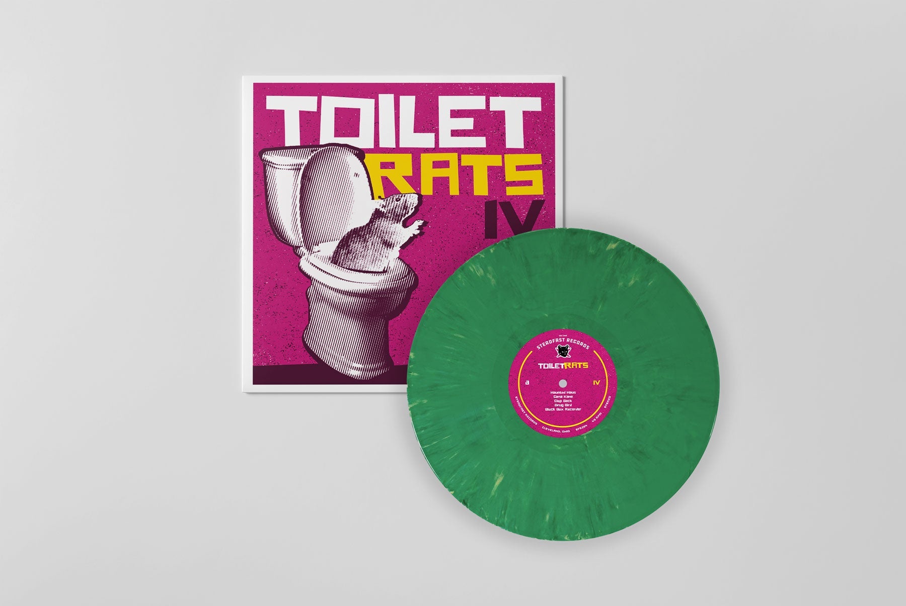 Toilet Rats IV: Slime Green Eco - Mix Vinyl + T - Shirt Bundle - Steadfast Records