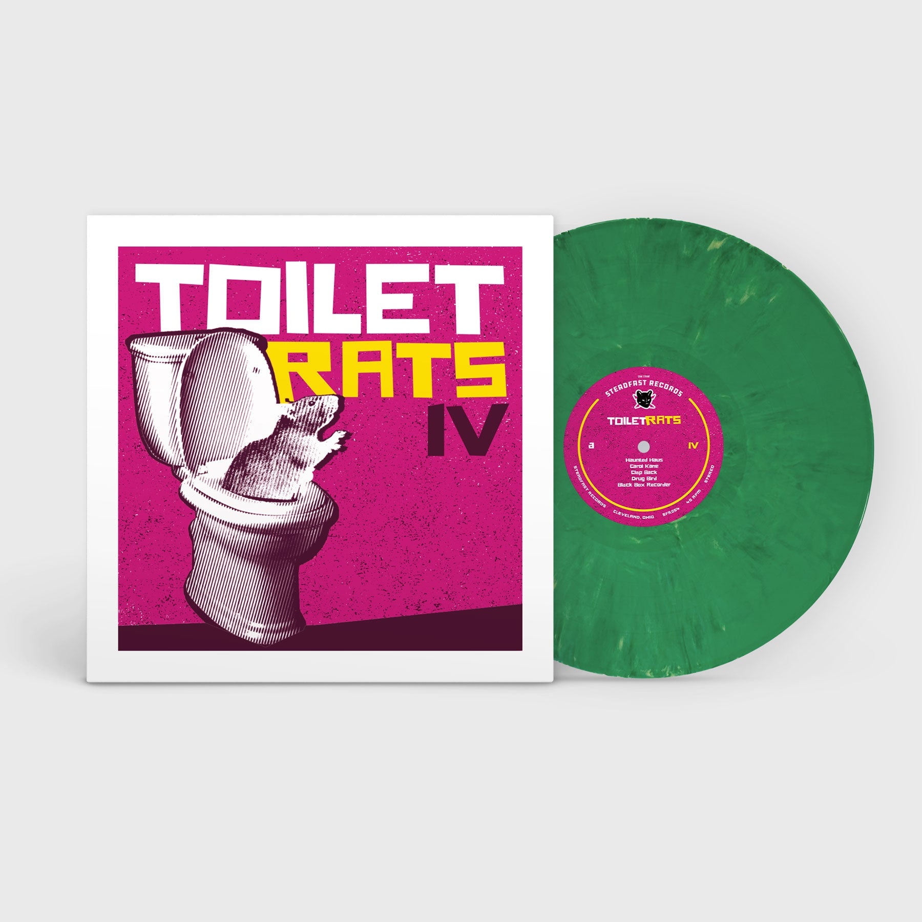 Toilet Rats IV: Slime Green Eco - Mix Vinyl + T - Shirt Bundle - Steadfast Records