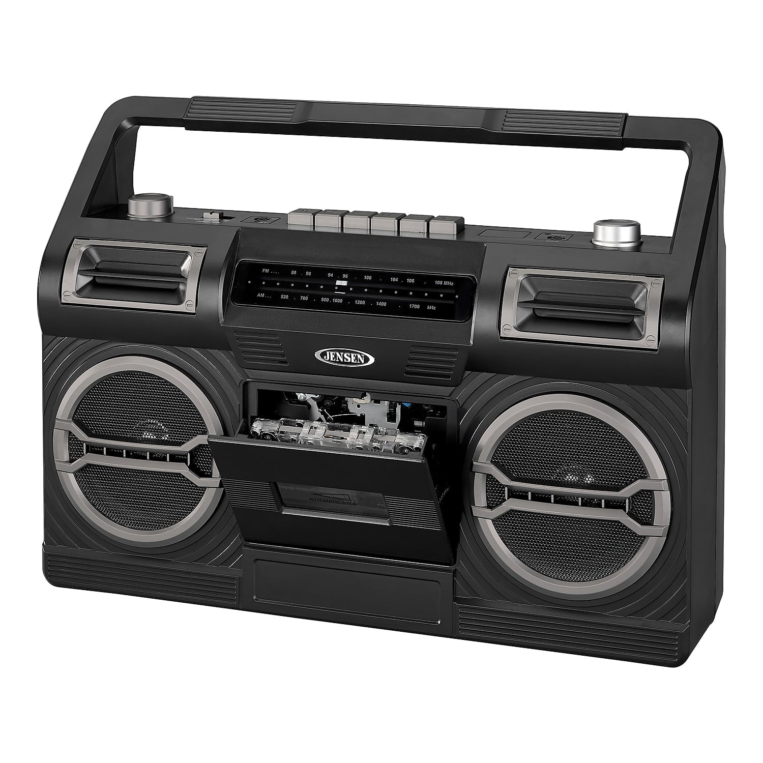 Jensen Cassette Tape Boombox: Black, MCR-500 - Steadfast Records