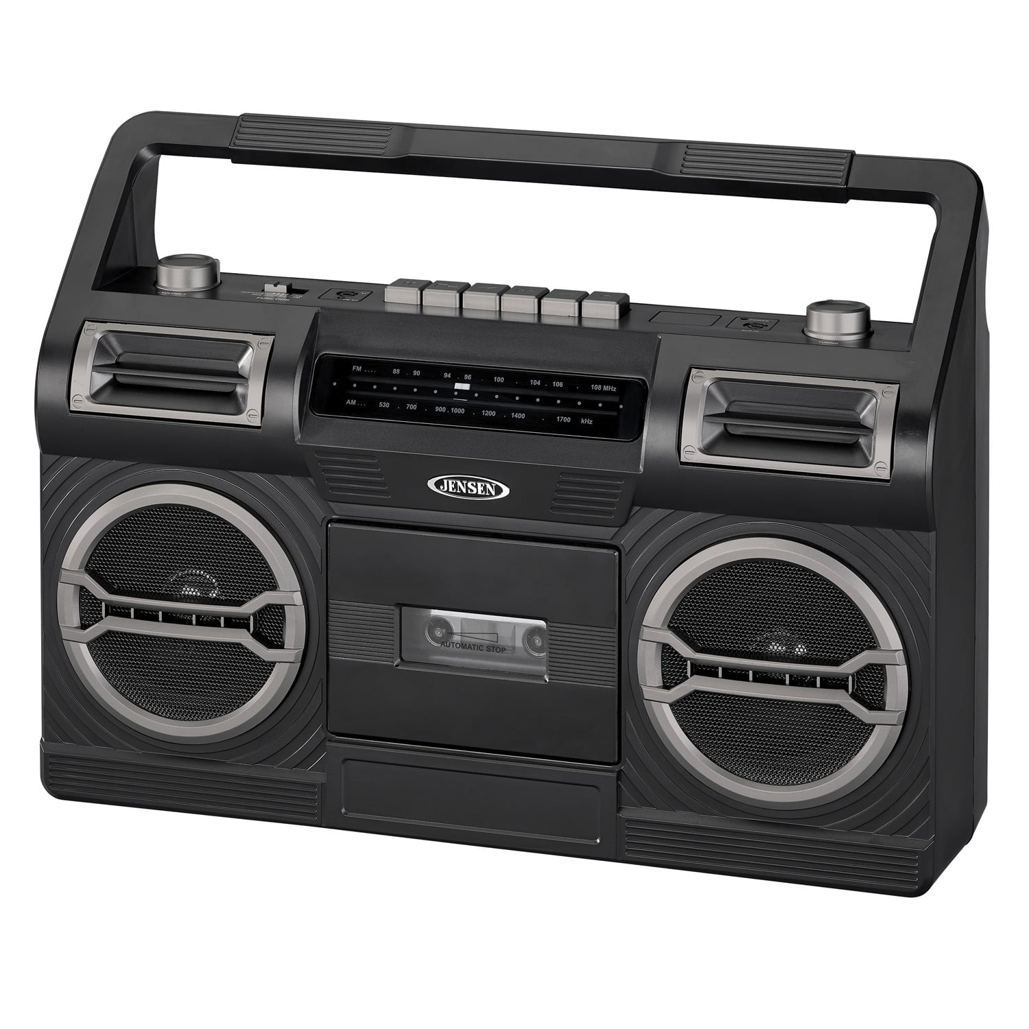 Jensen Cassette Tape Boombox: Black, MCR-500 - Steadfast Records