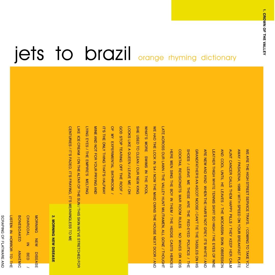 Jets To Brazil: Orange Rhyming Dictionary: 180g Black Vinyl - Steadfast Records