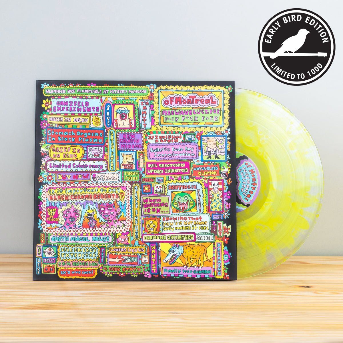 of Montreal: Freewave Lucifer f<ck f^ck f>ck: Cloudy Yellow Vinyl - Steadfast Records